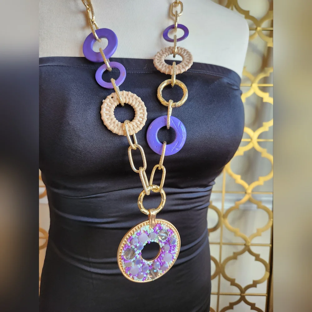 Pleasantly Peach, Tan, Gold & Brown Chain Necklace - Picture 15 of 16